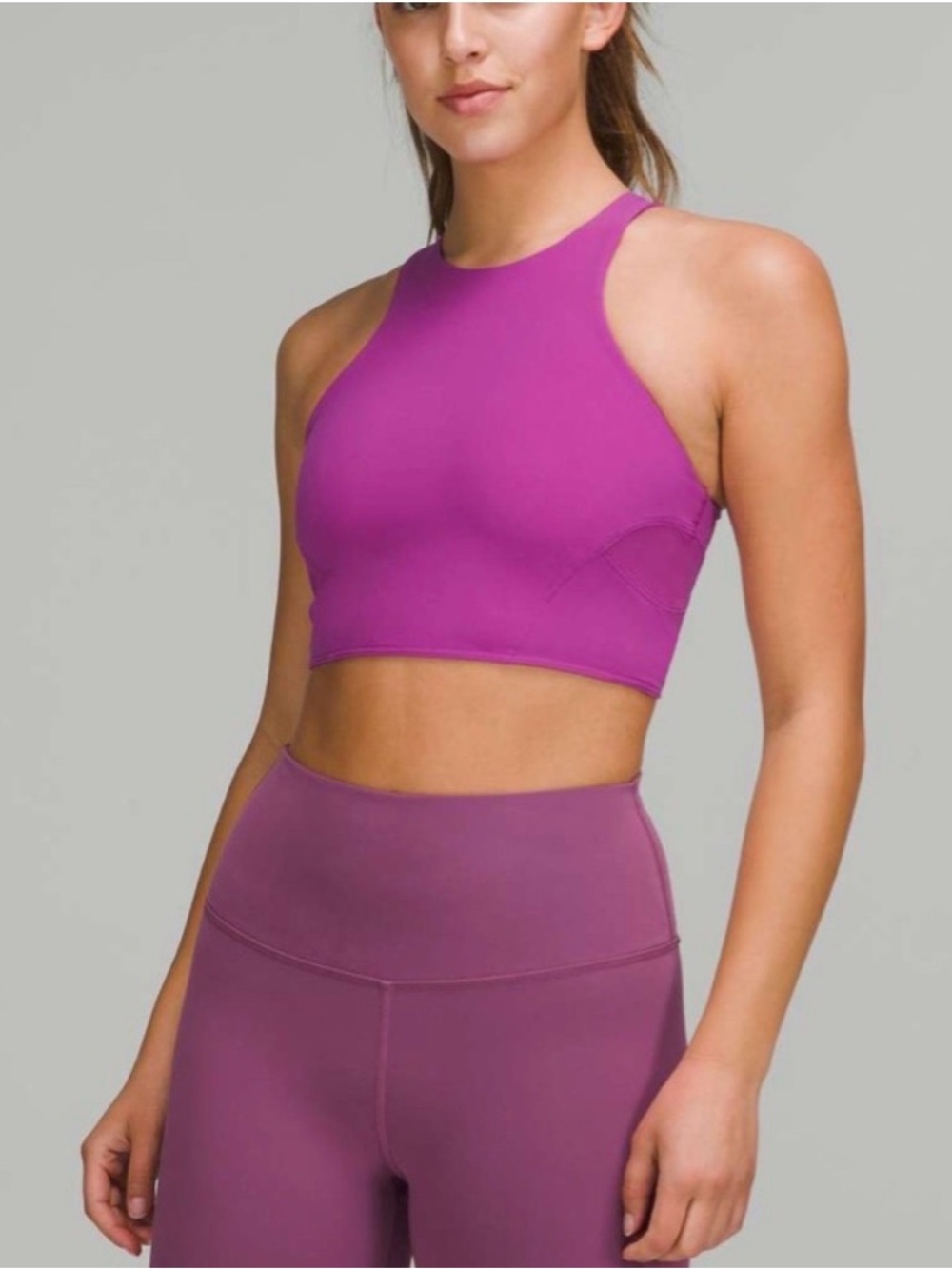 Lululemon Mesh-Back Train Bra Vivid Plum Size 8 Medium Support